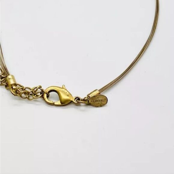 Vintage signed CHICO'S Gold Tone Large Multi Green Enamel Necklace 16-20" - Picture 4 of 6